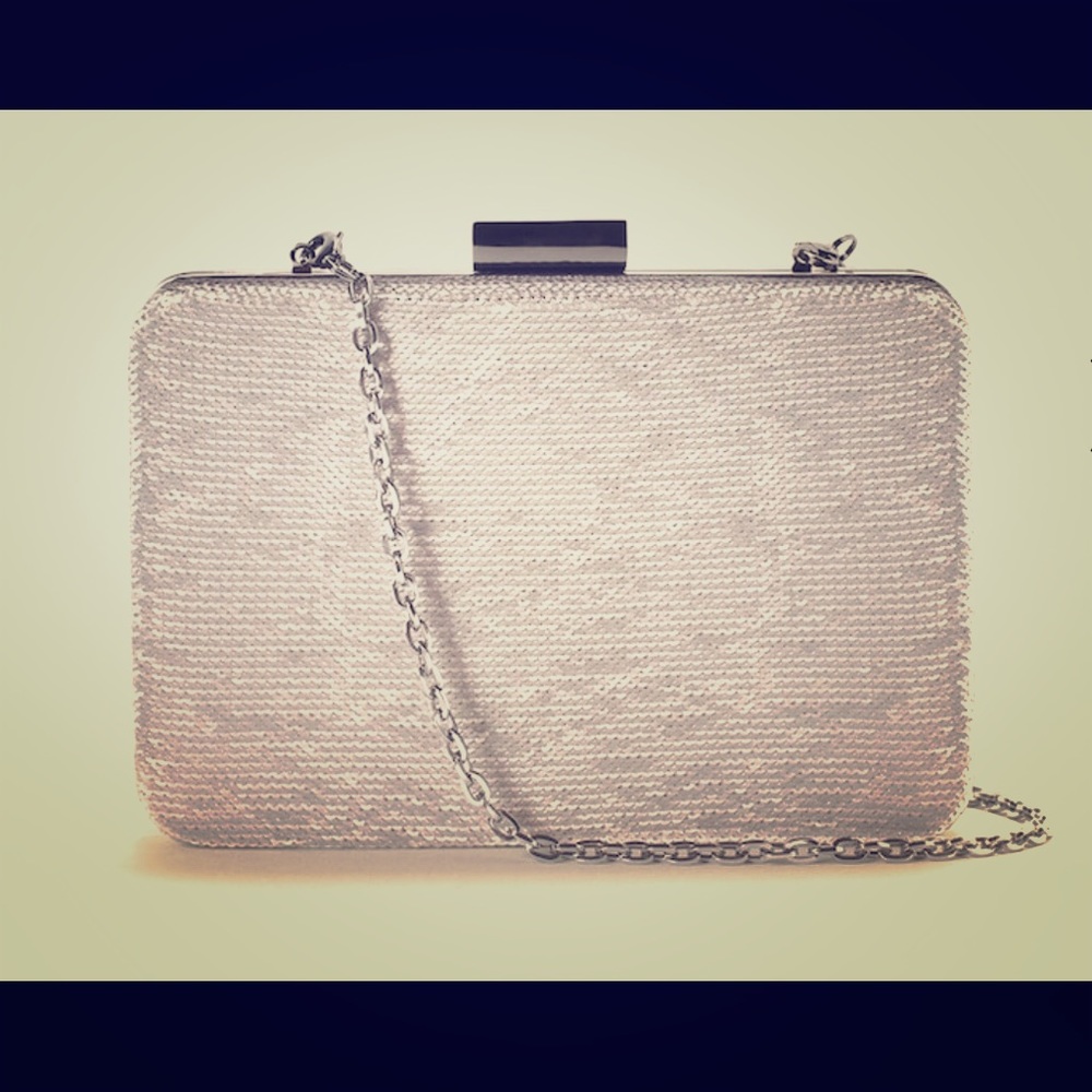 WHITE HOUSE BLACK MARKET Sequin Box Clutch